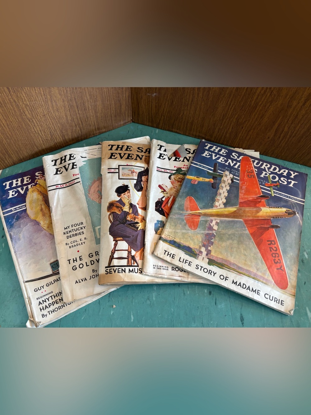 5 vintage magazines 1930’s ephemera Saturday Evening Post scrapbooking